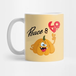 Peace & LOVE Cute Pumpkin Mug